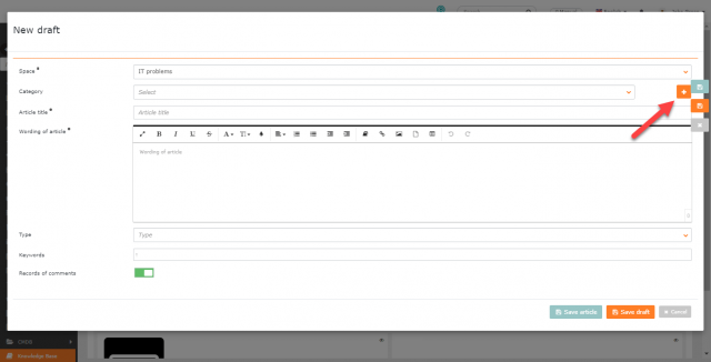 Add a category to the Knowledge Base using Draft