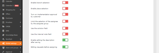 General settings of requests