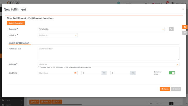 The simplified fulfillment form