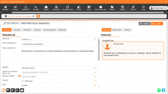 Detail of the requirement in the desktop application