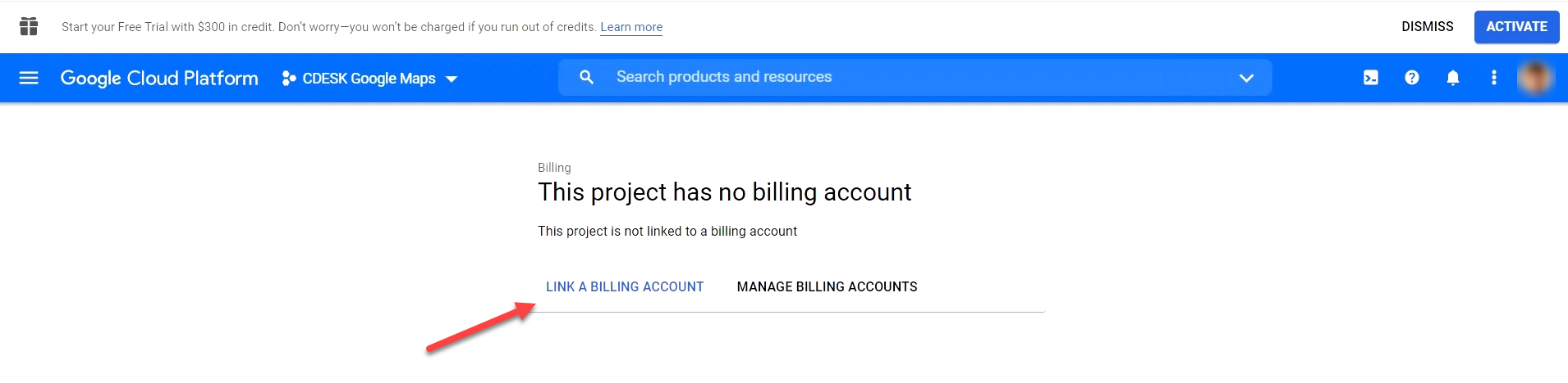 Button to set the payment method for the project