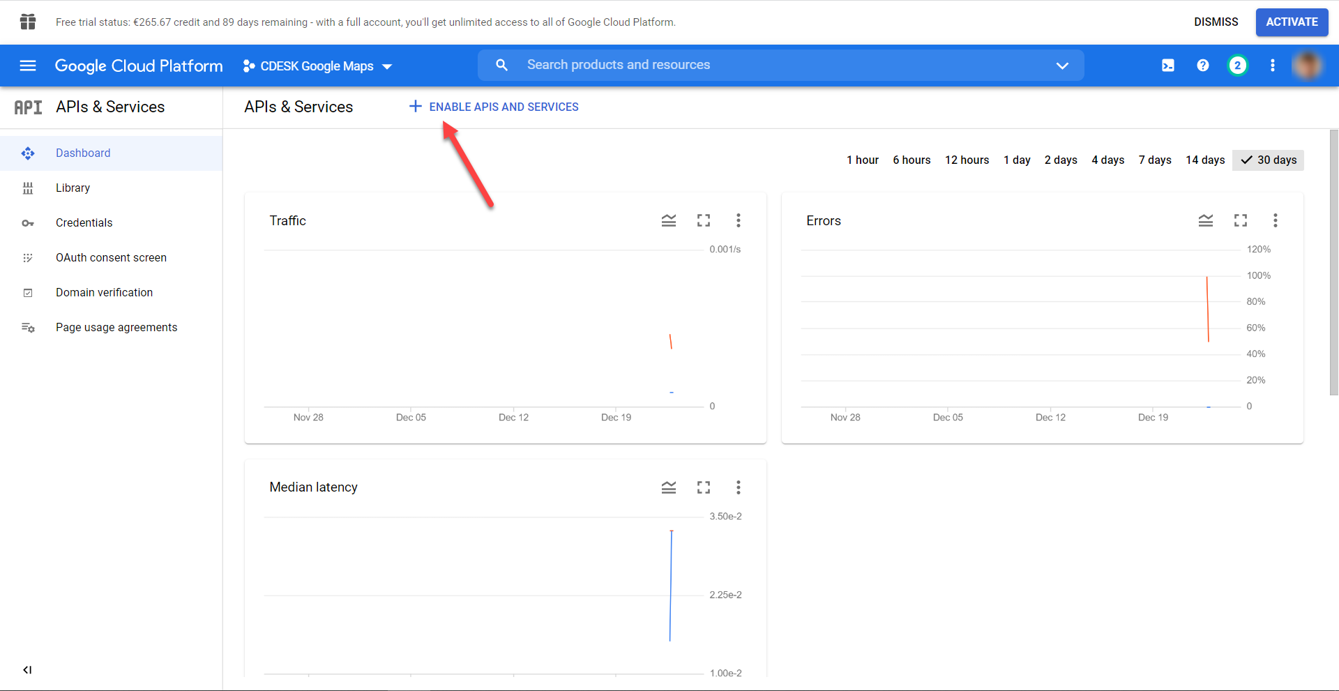 Button to add a new API