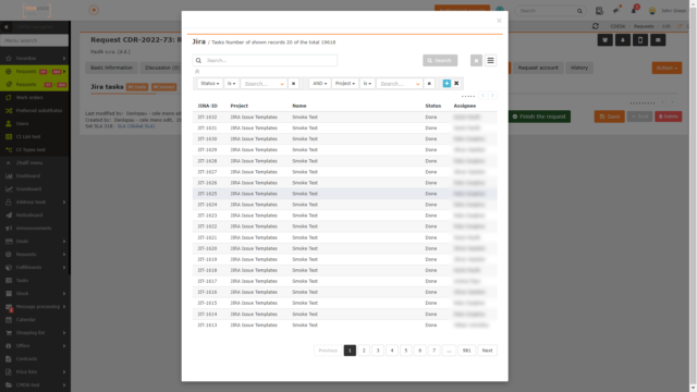 Zoznam JIRA úloh pre prepojenie s CDESK požiadavkou