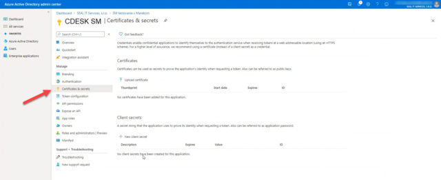 Modul Certificates & secrets