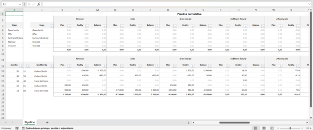 XLSX export z modulu Pipeline