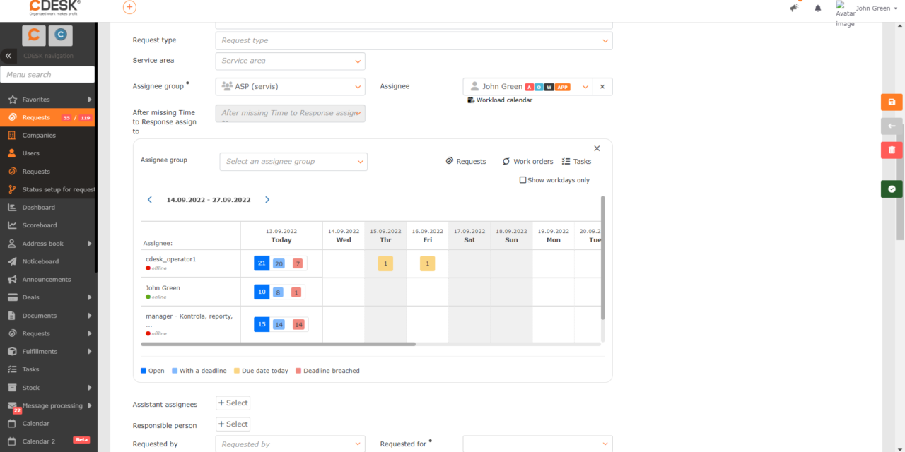 Workload Calendar, economic view in deals, archive of deleted requests and many other smart features.